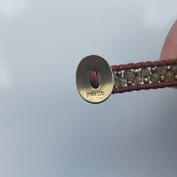 Brown Leather Wrap Bracelet with Beaded Detail - Picture 9 of 10